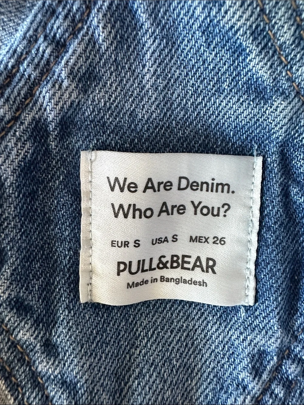 Pull&Bear Classic Denim Bib Overalls “Dungarees”- Medium Wash, Size Small, EUC - Picture 9 of 11